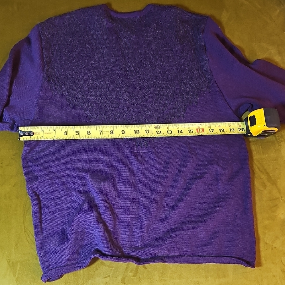 Arola Deep Purple Crewneck Sweater, 90% Wool, Made In FINLAND